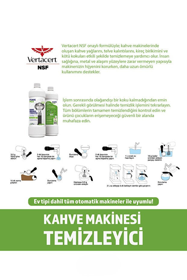 Forte Plus Kahve Makinesi Temizleyici 900 g | Coffee Machine Cleaner | Otomatik Kahve Makineleri İçin