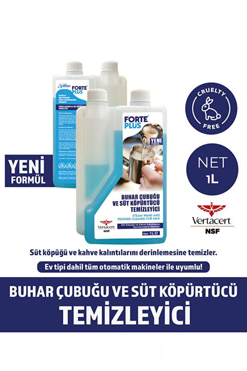 Forte Plus Buhar Çubuğu ve Süt Köpürtücü Temizleyici 1 L | Süt Sistemi ve Kahve Makinesi Temizleyici