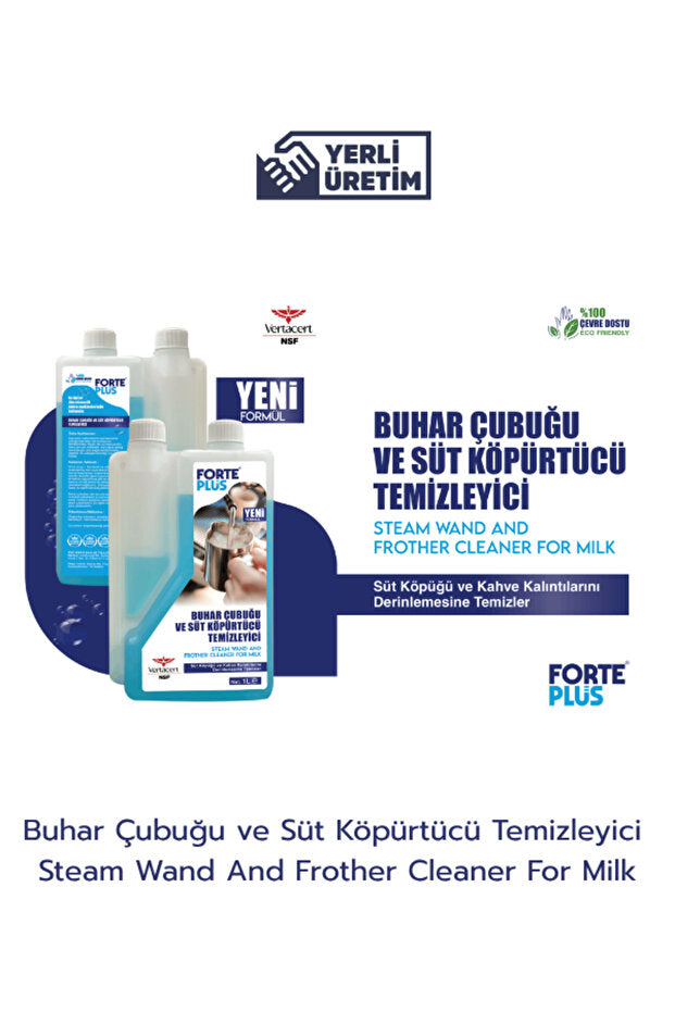 Forte Plus Buhar Çubuğu ve Süt Köpürtücü Temizleyici 1 L | Süt Sistemi ve Kahve Makinesi Temizleyici
