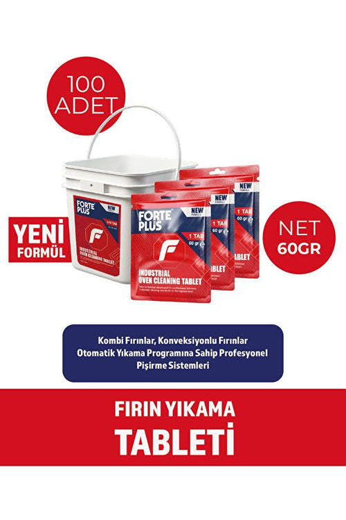 Forte Plus Endüstriyel Fırın Yıkama Tableti 60 g x 100 Adet | Profesyonel Fırın Temizleme Tableti