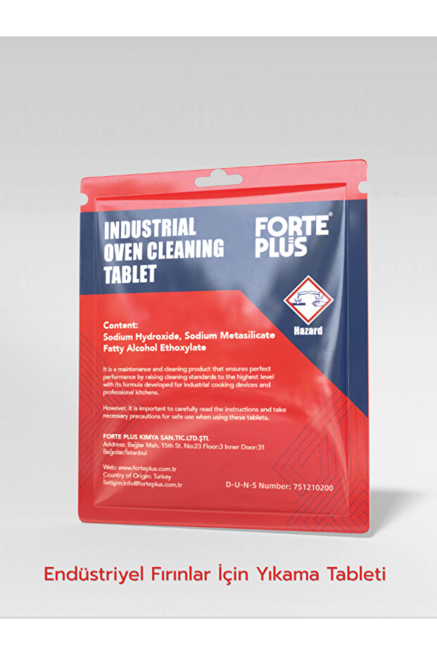 Forte Plus Endüstriyel Fırın Yıkama Tableti 60 g x 100 Adet | Profesyonel Fırın Temizleme Tableti