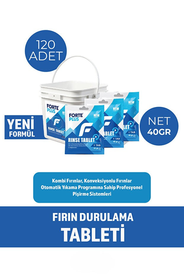 Forte Plus Fırın Durulama Tableti 40 Gr x 120 Adet | Profesyonel Rinse Tablet