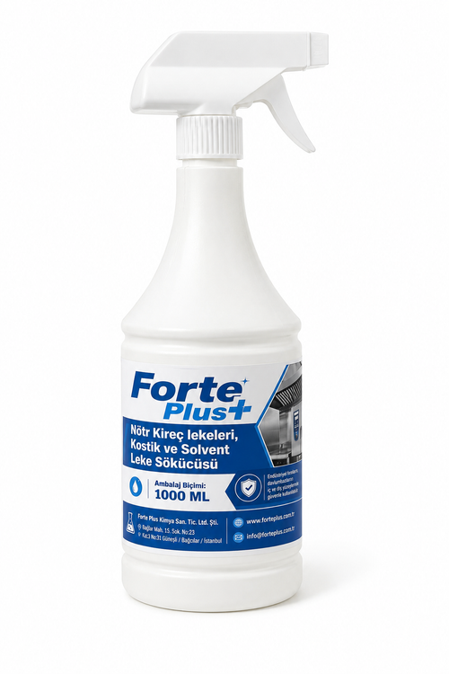 Forte Plus Nötr Kireç Lekeleri, Kostik ve Solvent Leke Sökücü 1000 ML – Endüstriyel Temizlik Spreyi