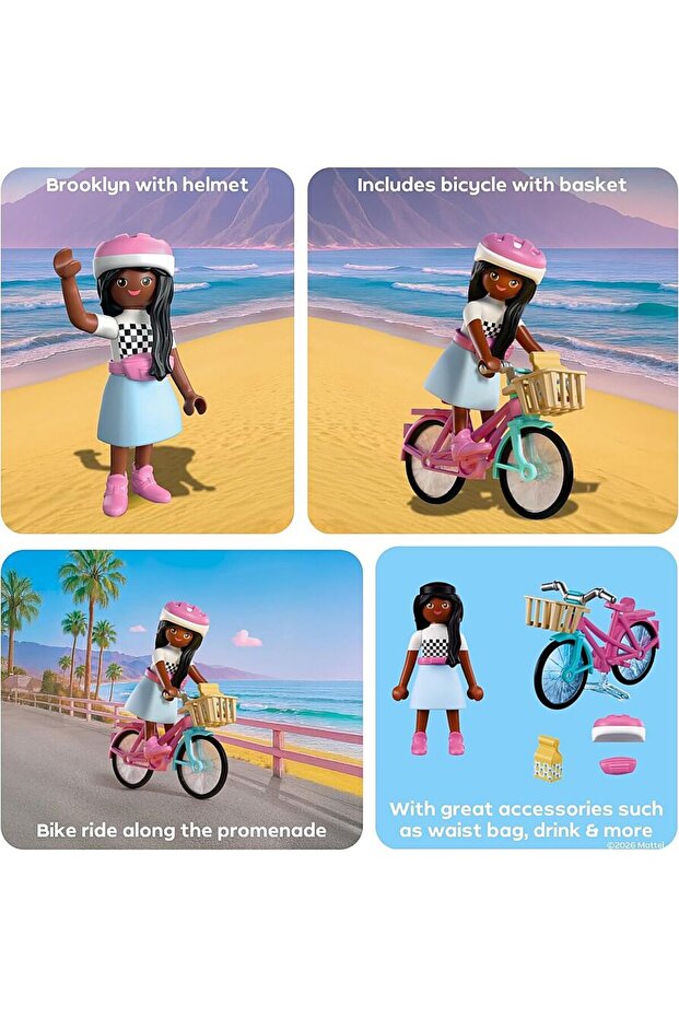 Playmobil Barbie Brooklyn Bisikletli Figür 72125 | 12 Parça Figür ve Aksesuar Seti