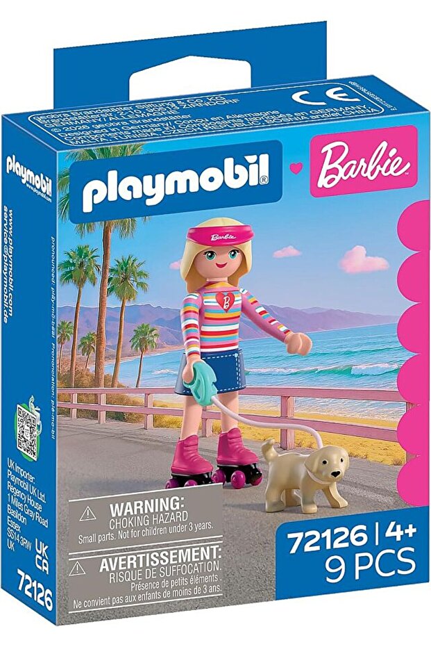 Playmobil Barbie Patenli Barbie ve Köpeği Taffy 72126 | 9 Parça Figür ve Aksesuar Seti