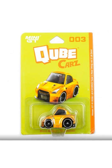 Mini GT Qube Carz Nissan GT-R R35 LB Works Type 1 LB Gold Altın Renk Model Araba | 003 Blister Paket