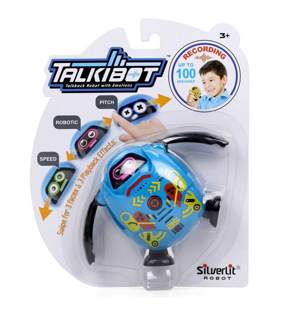 Silverlit Talkibot Mavi Ses Kaydeden ve Tekrarlayan Oyuncak Robot | 100 Saniye Kayıt, 3 Ses Efekti