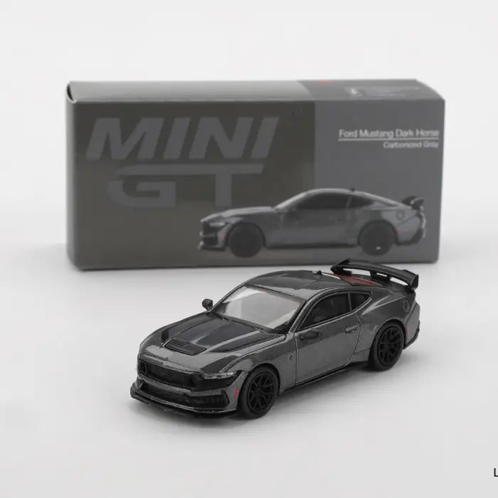 Mini GT Ford Mustang Dark Horse 2024 Carbonized Gray 1:64 Diecast Model Araba | MGT00957-BL