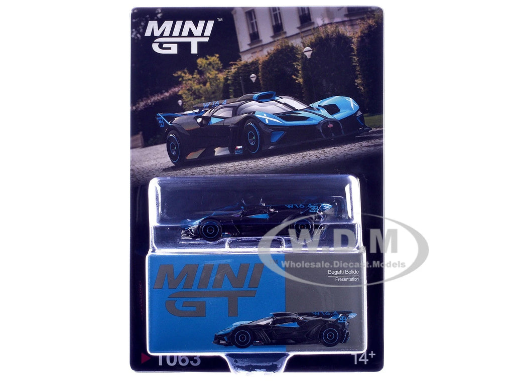 Mini GT Bugatti Bolide Presentation Mavi Siyah 1:64 Diecast Model Araba | MGT01063
