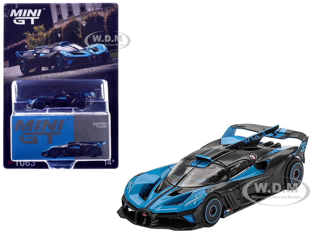 Mini GT Bugatti Bolide Presentation Mavi Siyah 1:64 Diecast Model Araba | MGT01063