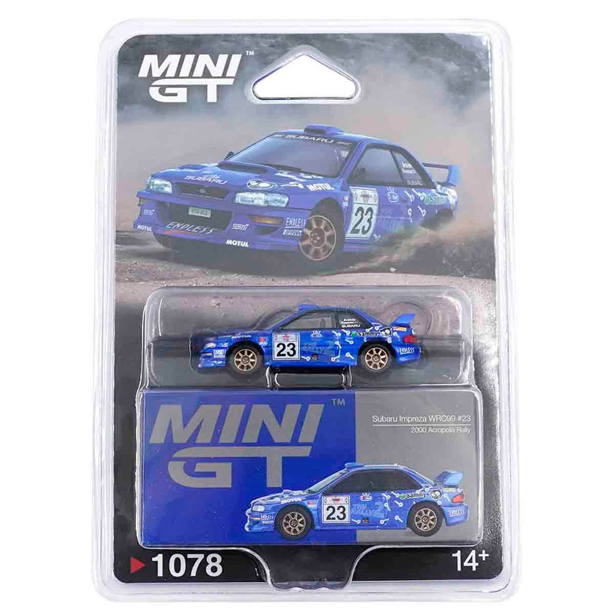 Mini GT Subaru Impreza WRC99 #23 2000 Acropolis Rally Mavi 1:64 Diecast Model Araba | MGT01078