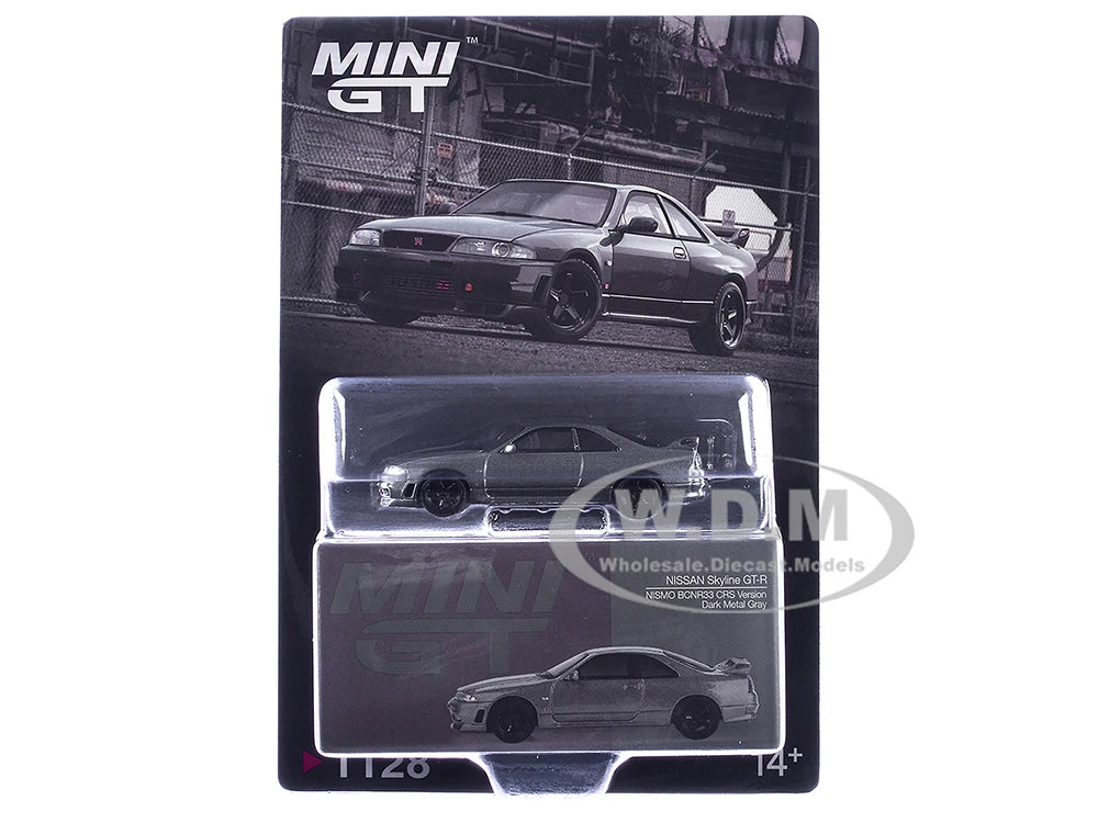 Mini GT Nissan Skyline GT-R R33 NISMO BCNR33 CRS Version Dark Metal Gray 1:64 Diecast Model Araba | MGT01128