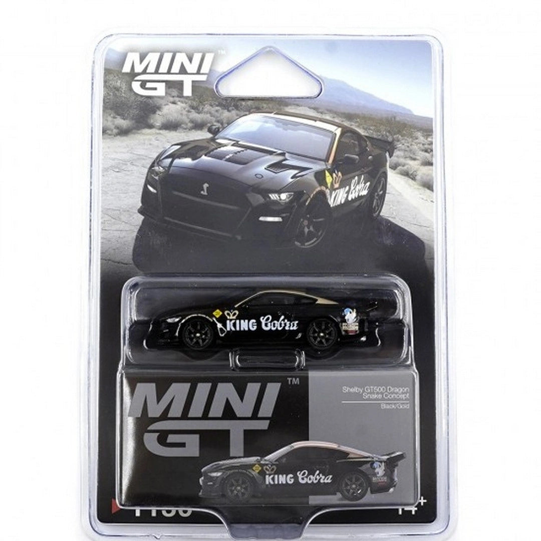 Mini GT Shelby GT500 Dragon Snake Concept Black/Gold 1:64 Diecast Model Araba | MGT01130