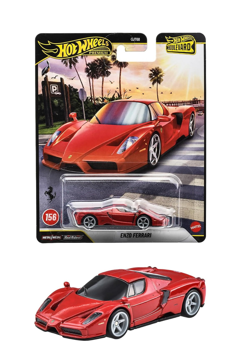 Hot Wheels Premium Boulevard Enzo Ferrari Kırmızı 1:64 Model Araba | JHW22 – No.156