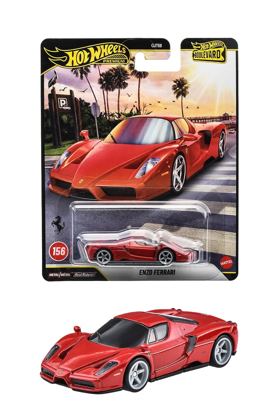Hot Wheels Premium Boulevard Enzo Ferrari Kırmızı 1:64 Model Araba | JHW22 – No.156