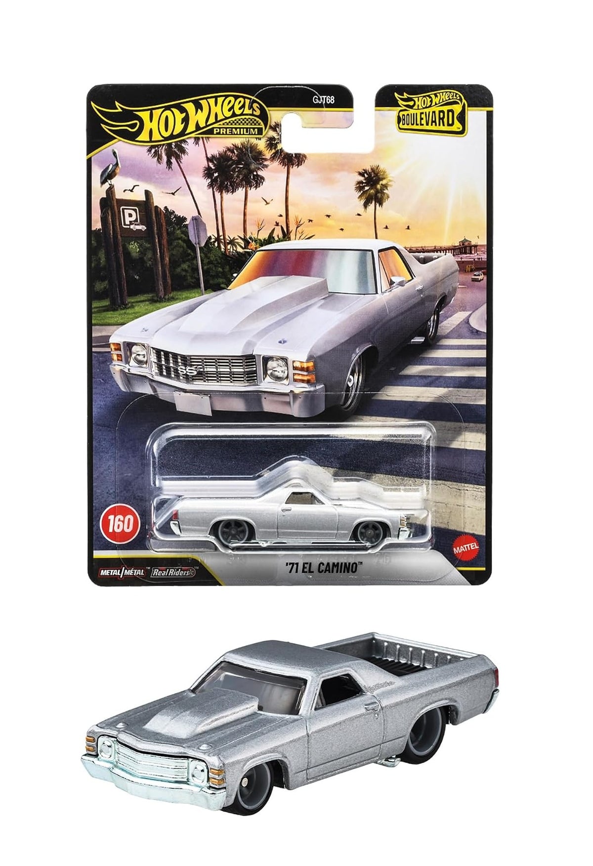 Hot Wheels Premium Boulevard ’71 Chevrolet El Camino Metalik Gümüş 1:64 Model Araba | JHW38 – No.160