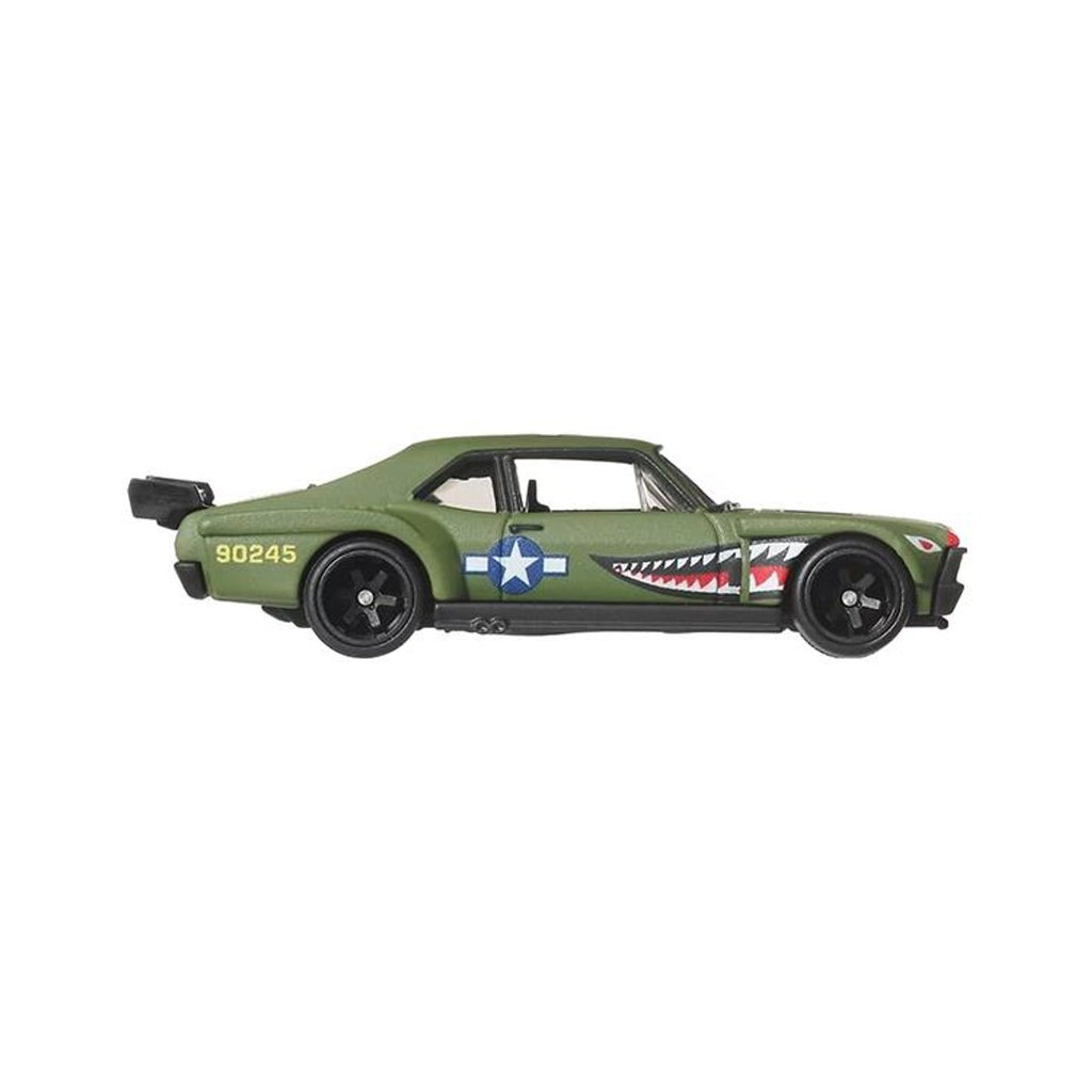Hot Wheels Premium Car Culture Aéro Styles Custom ’70 Chevy Nova Haki Yeşil 1:64 Model Araba | JKF37