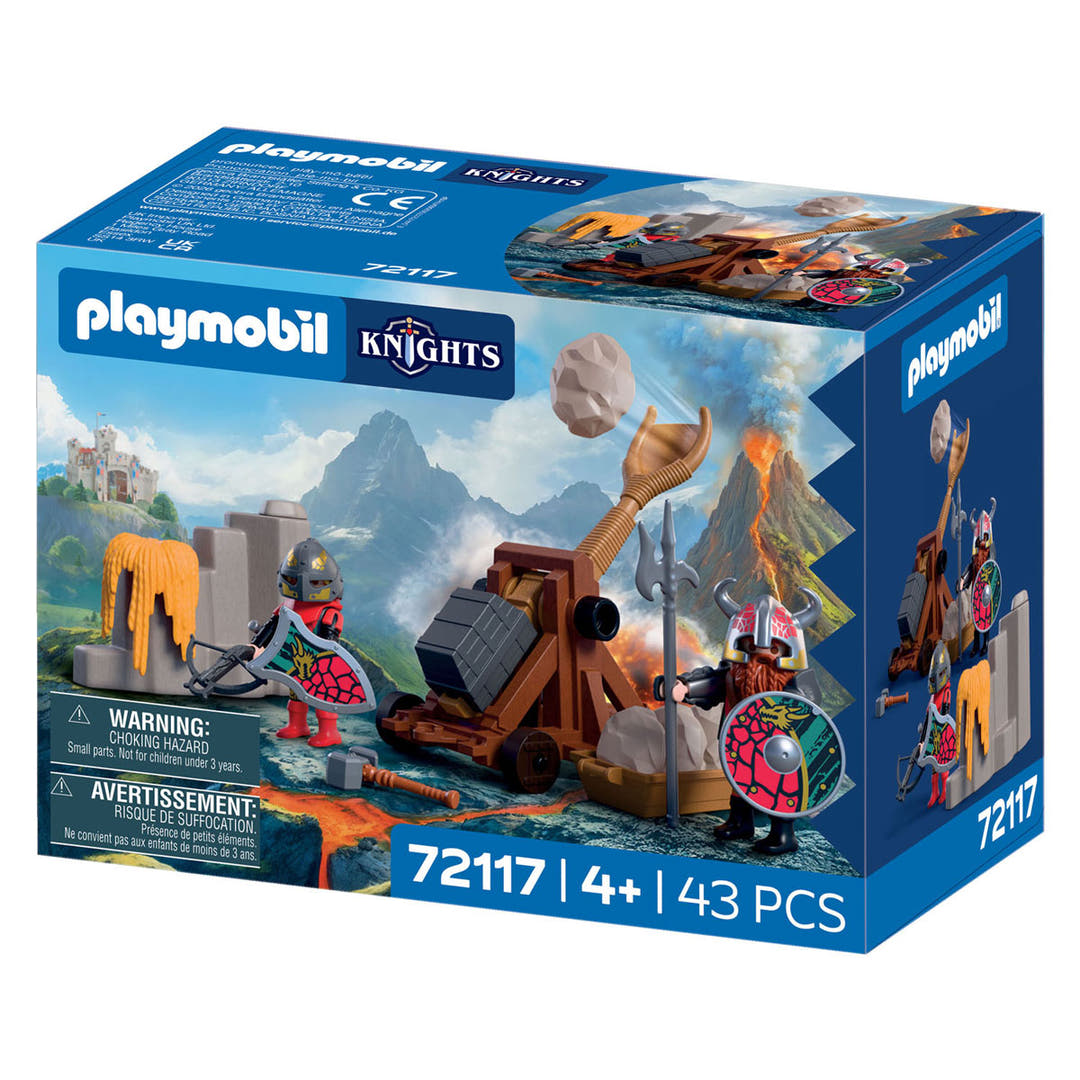 Playmobil Knights Dragon Knight Catapult 72117 | 43 Parça Ejderha Şövalyeleri Mancınık ve Figür Oyun Seti