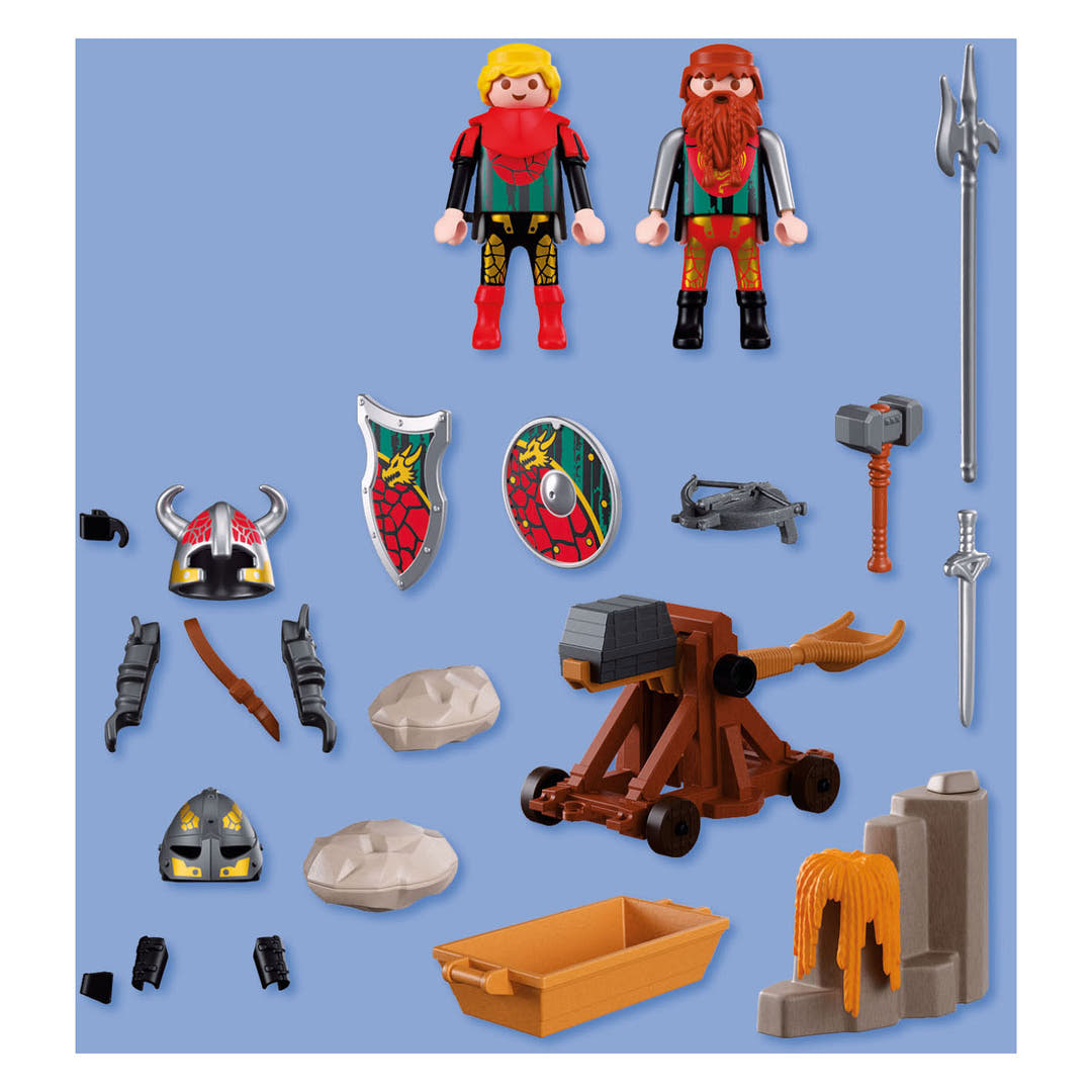 Playmobil Knights Dragon Knight Catapult 72117 | 43 Parça Ejderha Şövalyeleri Mancınık ve Figür Oyun Seti