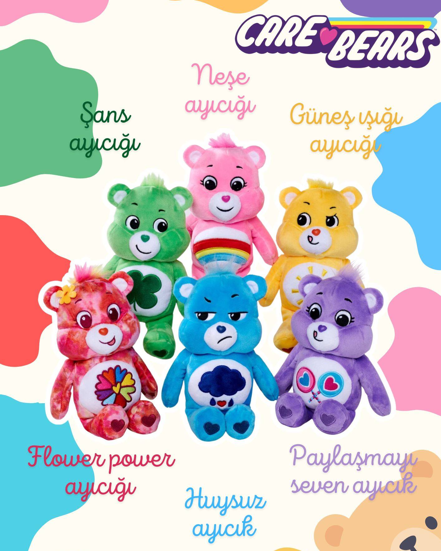 Care Bears  Peluş 23 cm – Orijinal Lisanslı Yumuşak Oyuncak Ayı