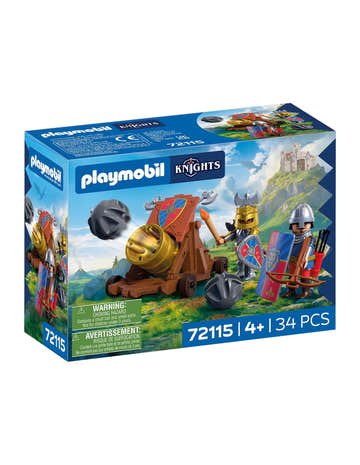 Playmobil Knights Lion Knights with Battle Cannon 72115 | 34 Parça Aslan Şövalyeleri Savaş Topu ve Figür Oyun Seti