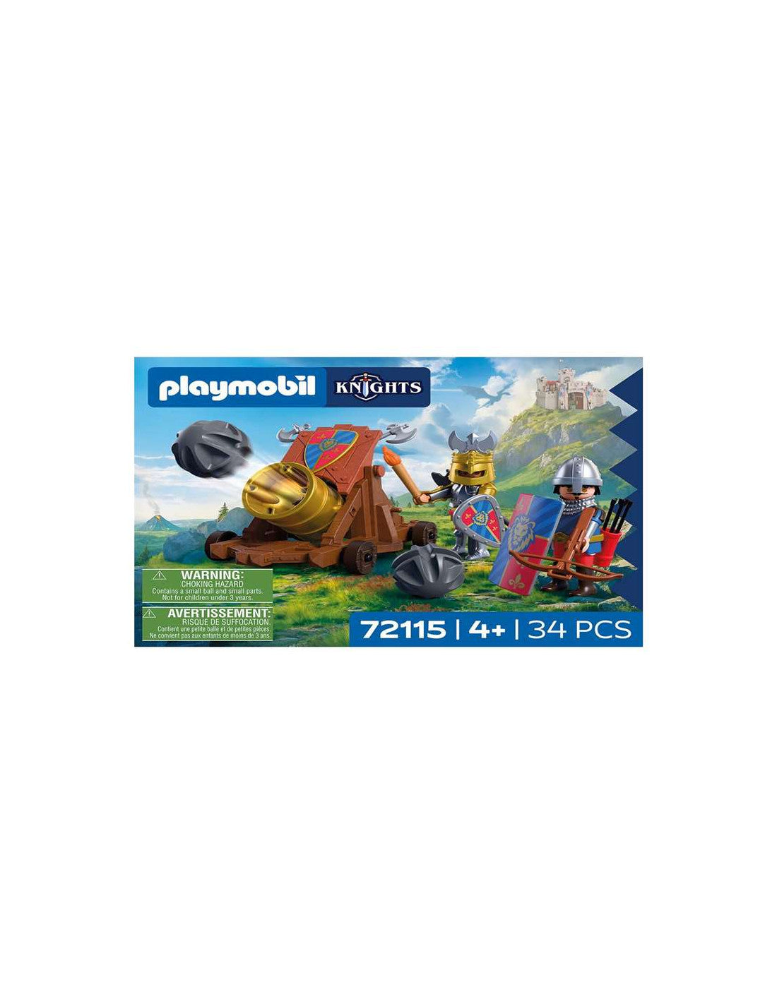 Playmobil Knights Lion Knights with Battle Cannon 72115 | 34 Parça Aslan Şövalyeleri Savaş Topu ve Figür Oyun Seti