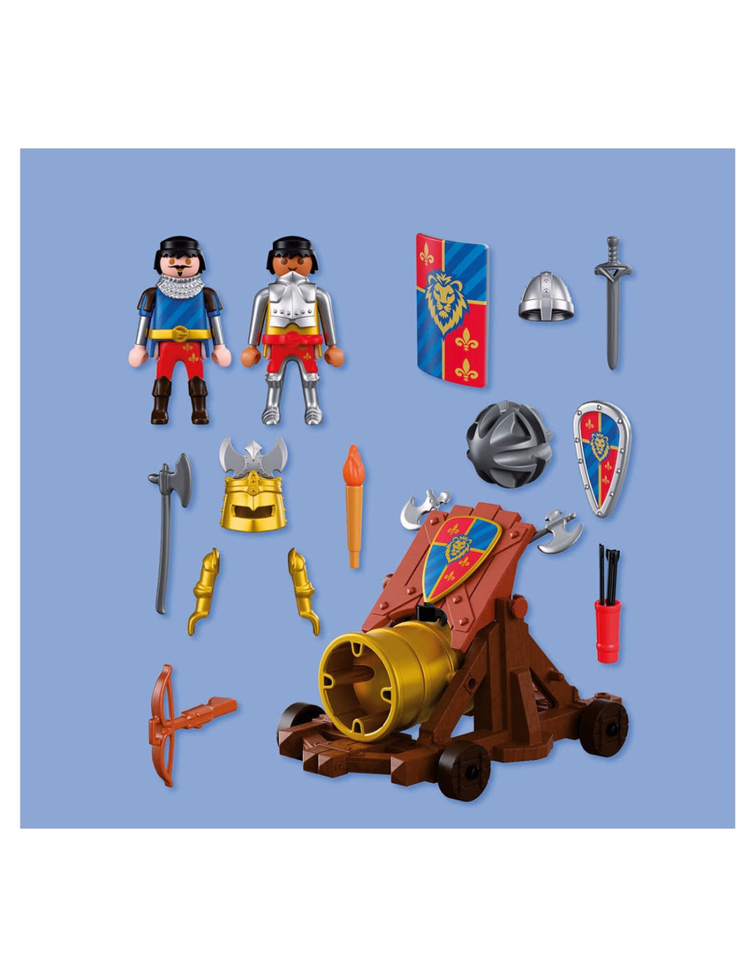 Playmobil Knights Lion Knights with Battle Cannon 72115 | 34 Parça Aslan Şövalyeleri Savaş Topu ve Figür Oyun Seti