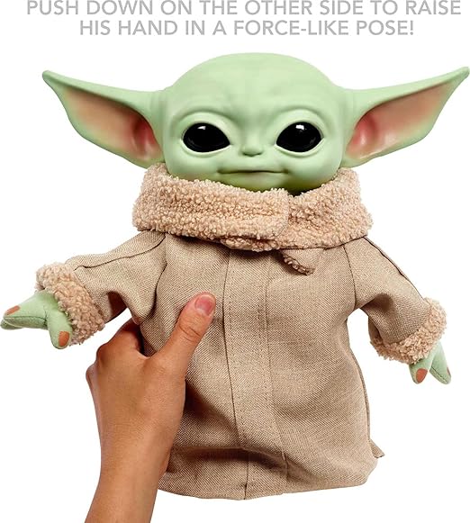 Star Wars Grogu Baby Yoda Sesli Animasyonlu Peluş Oyuncak – Göz Kırpma ve Kol Kaldırma Özellikli 28 cm