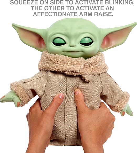 Star Wars Grogu Baby Yoda Sesli Animasyonlu Peluş Oyuncak – Göz Kırpma ve Kol Kaldırma Özellikli 28 cm