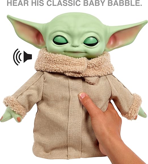 Star Wars Grogu Baby Yoda Sesli Animasyonlu Peluş Oyuncak – Göz Kırpma ve Kol Kaldırma Özellikli 28 cm