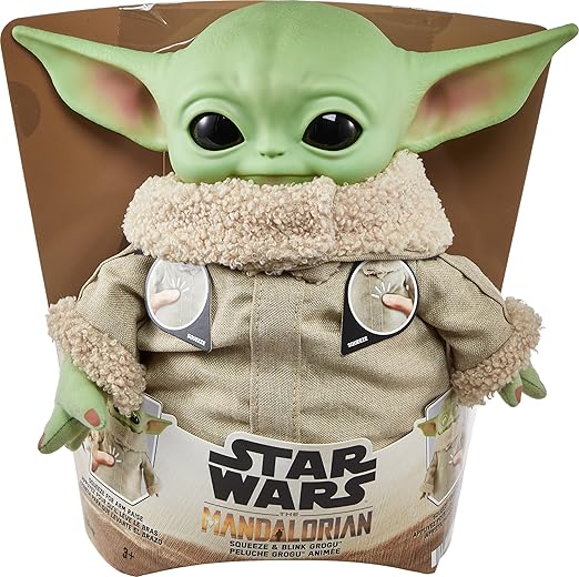 Star Wars Grogu Baby Yoda Sesli Animasyonlu Peluş Oyuncak – Göz Kırpma ve Kol Kaldırma Özellikli 28 cm