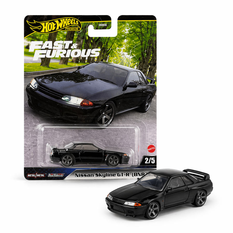 Hot Wheels Nissan Skyline GT-R (BNR32) Fast and Furious Premium 1:64 Siyah Die-Cast Araba