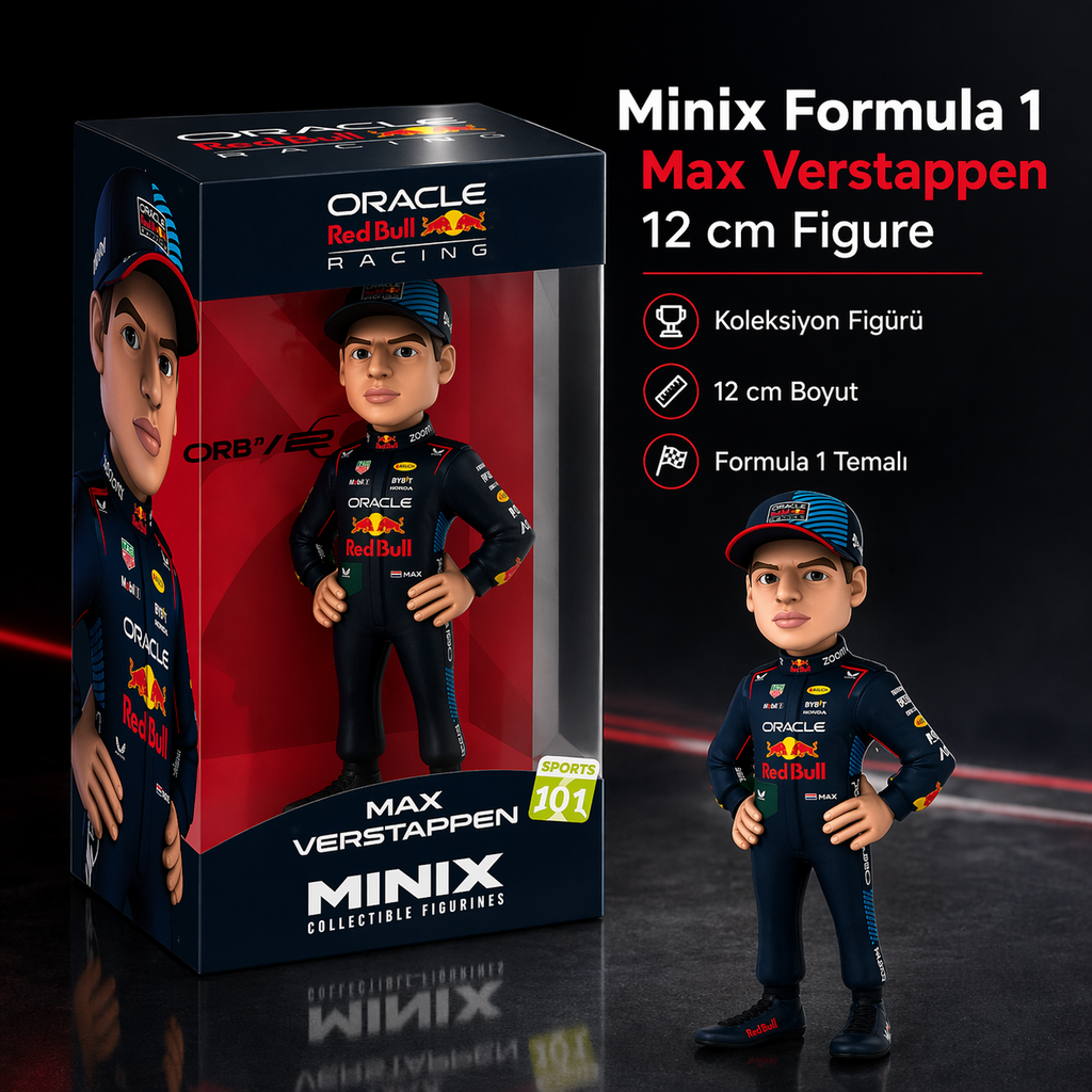 Minix Formula 1 Max Verstappen 12 cm Koleksiyon Figürü – Oracle Red Bull Racing