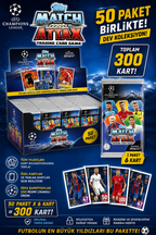 UEFA Şampiyonlar Ligi 16/17 Match Attax Futbolcu Kartları - 6'lı Paket x 50 / 300 Kart (1 kutu)