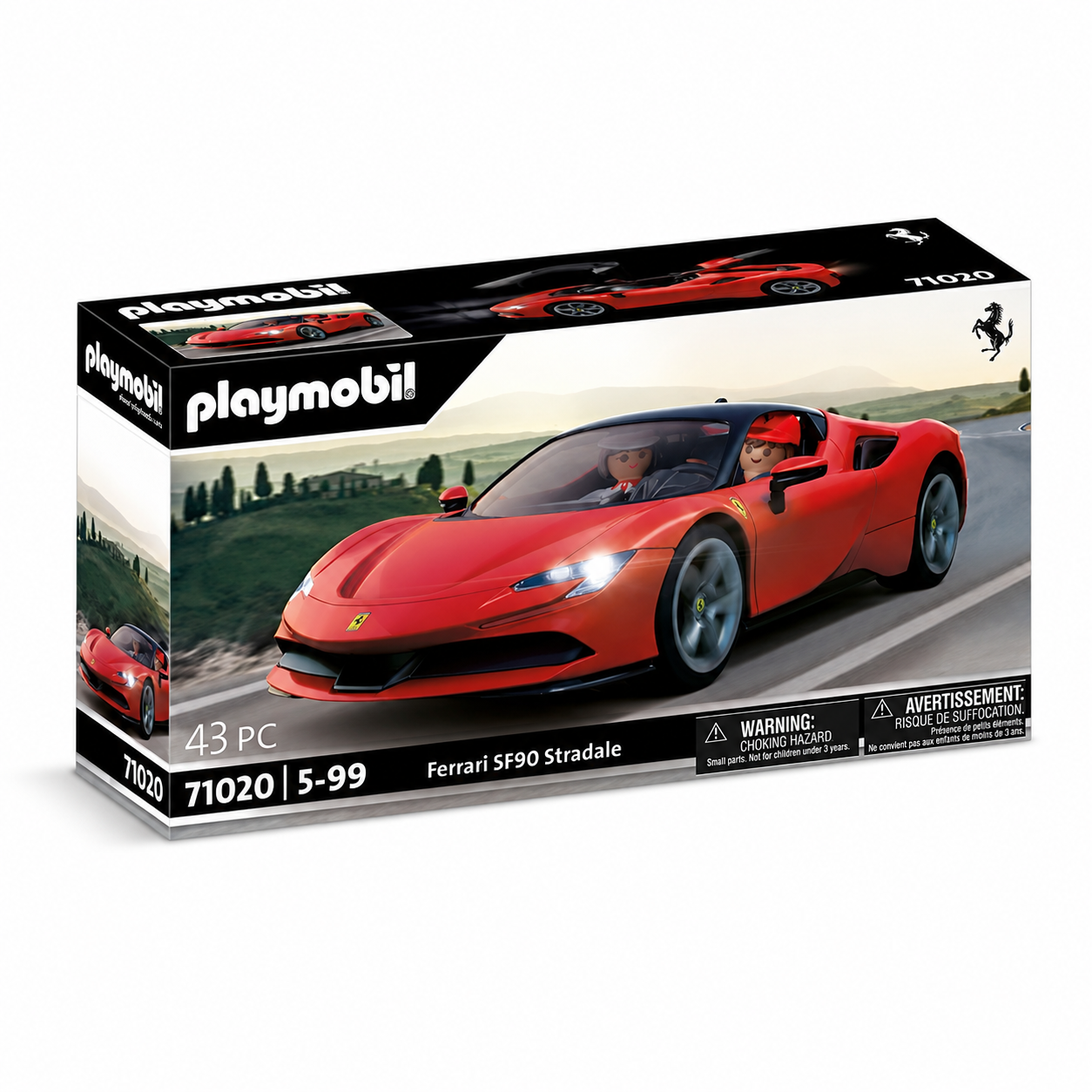 Playmobil 71020 Ferrari SF90 Stradale – Işıklı Süper Araba Seti (43 Parça, 2 Figür)