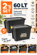 Super Bag 60 Lt Saklama Kutusu 2'li Set