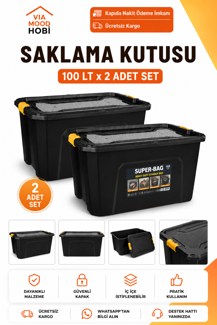 100 LT Saklama Kutusu 2'li SET