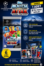 UEFA Şampiyonlar Ligi 16/17 Match Attax Futbolcu Kartları - 6'lı Paket (1 Paket)