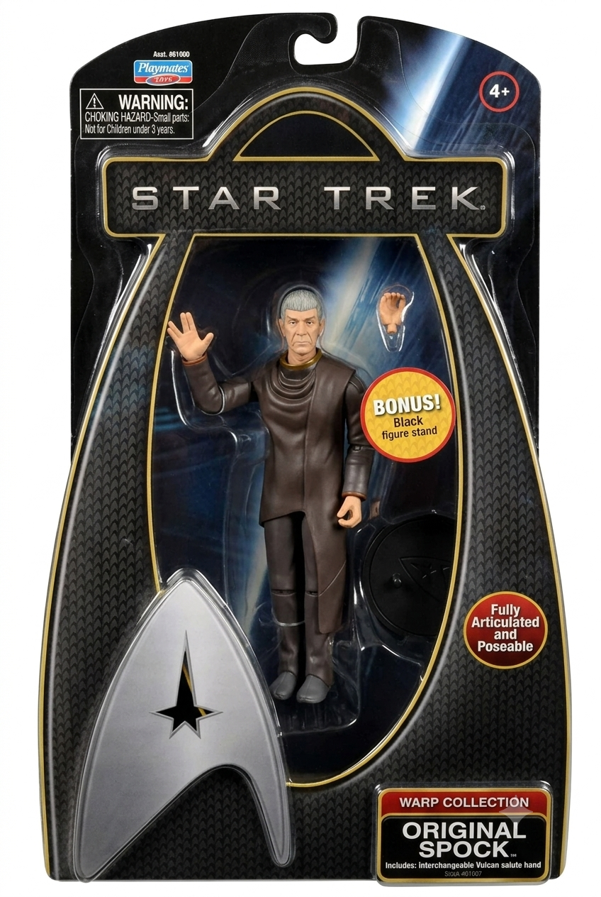 Star Trek Warp Collection Original Spock Aksiyon Figürü | Playmates Toys | Tam Hareketli Koleksiyon Figürü