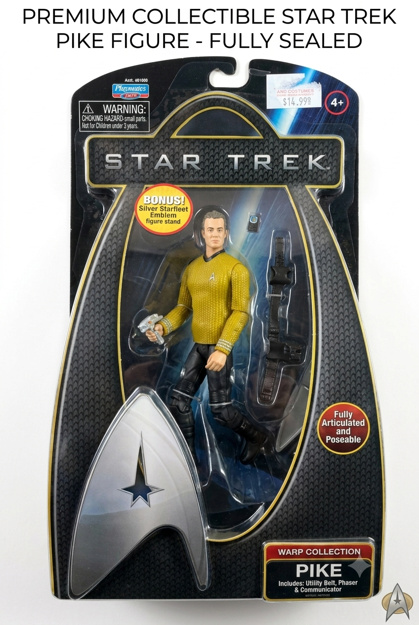 Star Trek Warp Collection Pike Aksiyon Figürü | Playmates Toys | Tam Hareketli Koleksiyon Figürü