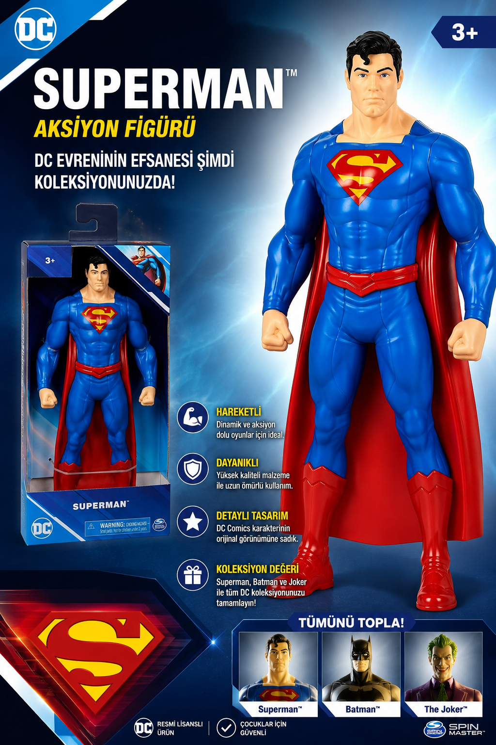 DC Superman Aksiyon Figürü 24 cm (Spin Master)