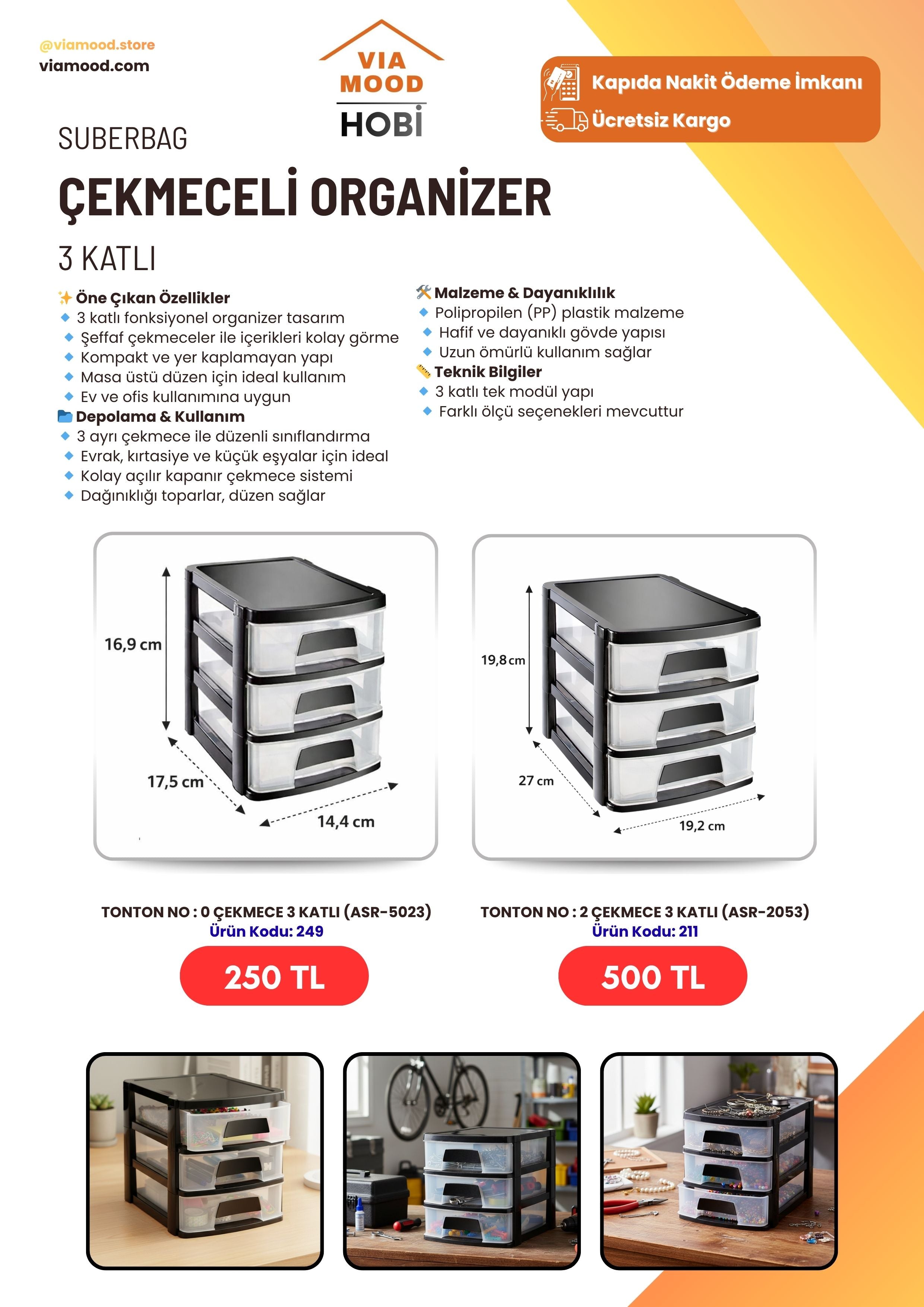 Tonton No : 2 Çekmece 3 Katlı(ASR-2053)