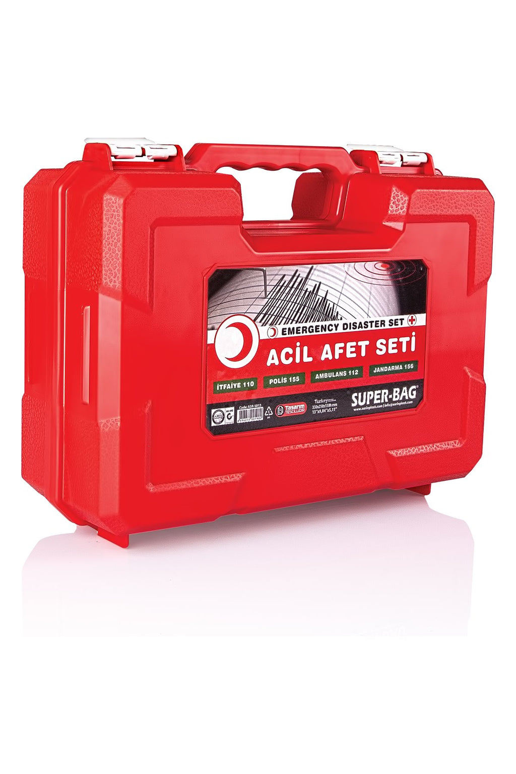 Asrın Plastik Acil Afet Seti 330 × 250 × 130 mm (ASR-5013)
