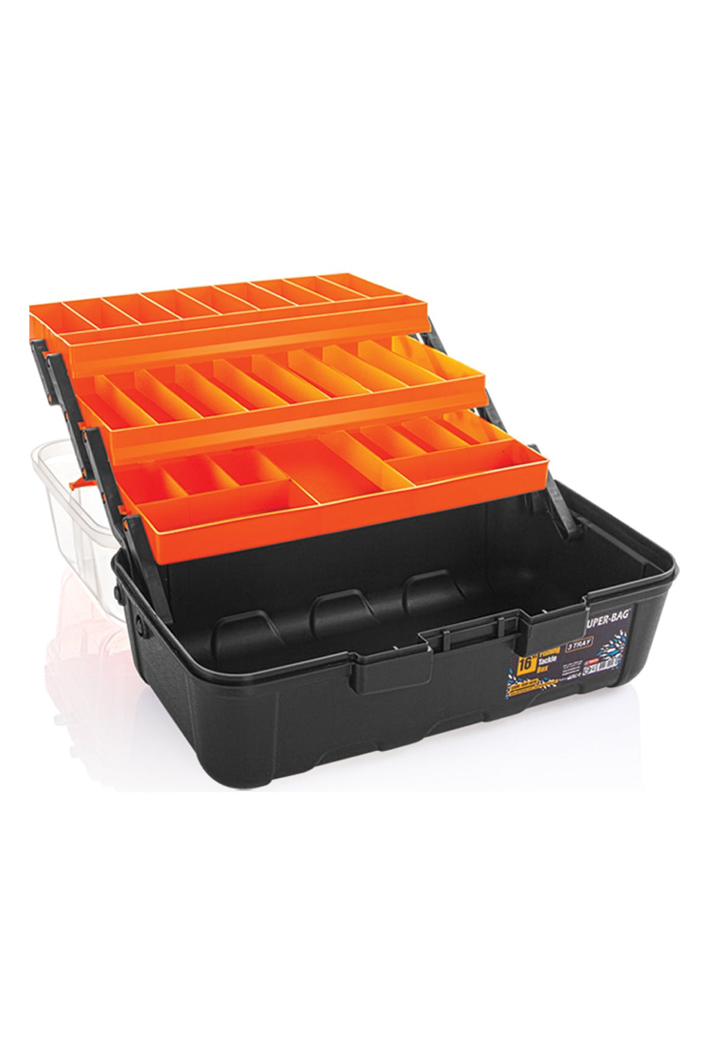 Super-Bag 16" 3 Raflı Şeffaf Takım Çantası (ASR-5038)