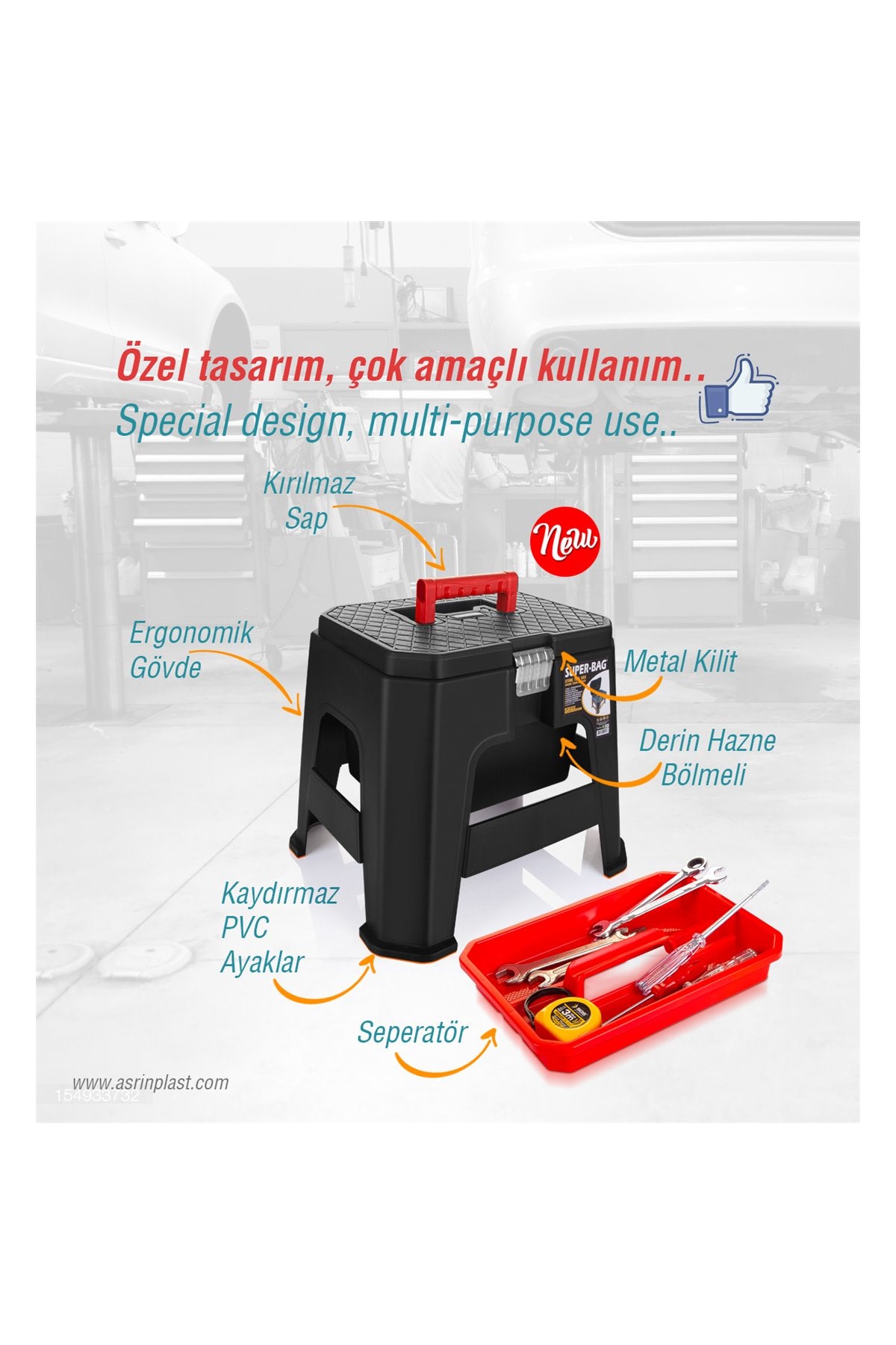 Asrın Plastik Tabure Takım Çantası (ASR-5047)