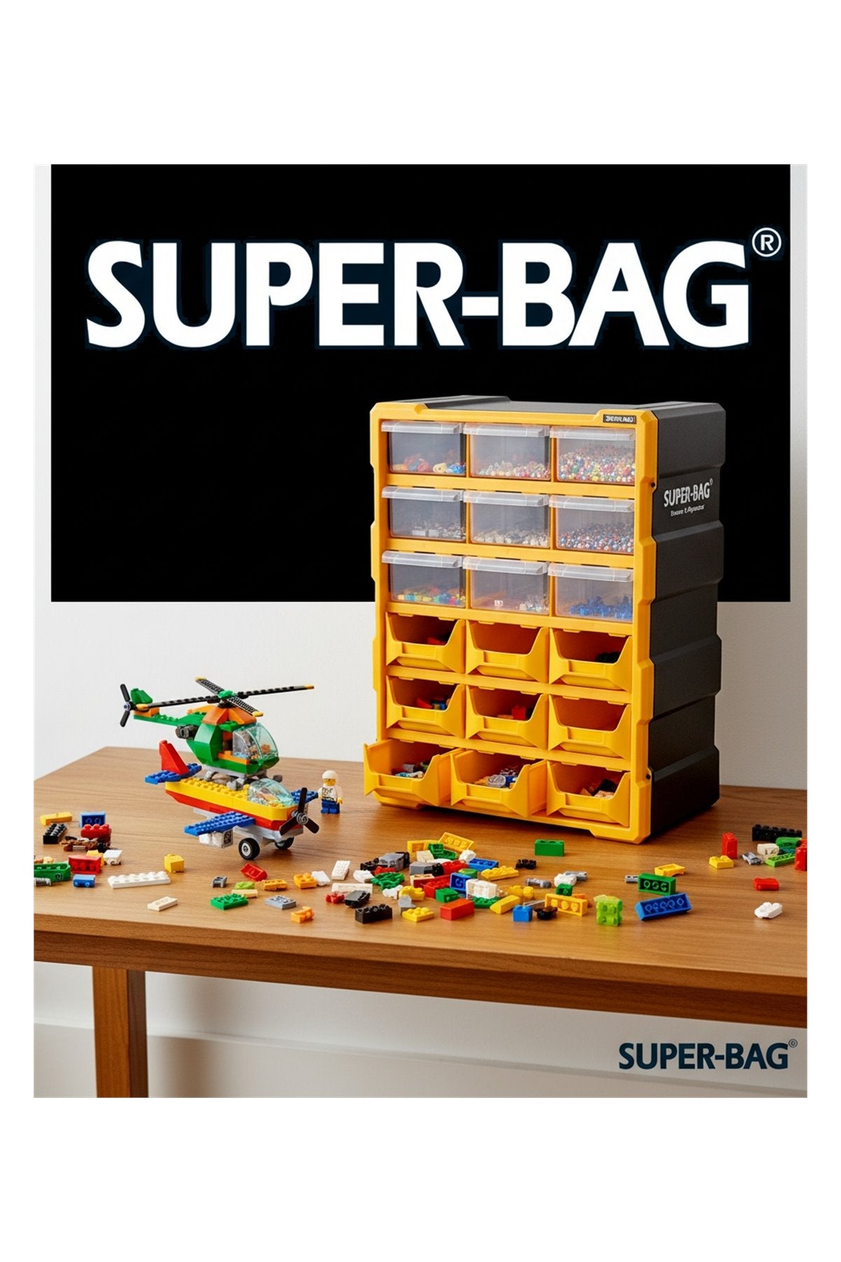 Super-Bag 18'li Monoblok Çekmece Avadanlık Seti (ASR-6011)
