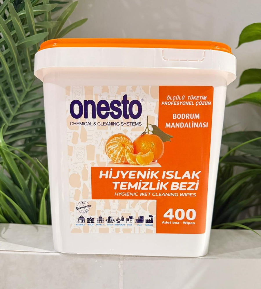 Onesto Islak Yüzey Temizlik Bezi Bodrum Mandalina 400 Lü