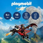 Playmobil Knights Siyah Ejderha ve Şövalye 72114 | 18 Parça Alev Fırlatmalı Oyun Seti