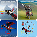 Playmobil Knights Siyah Ejderha ve Şövalye 72114 | 18 Parça Alev Fırlatmalı Oyun Seti