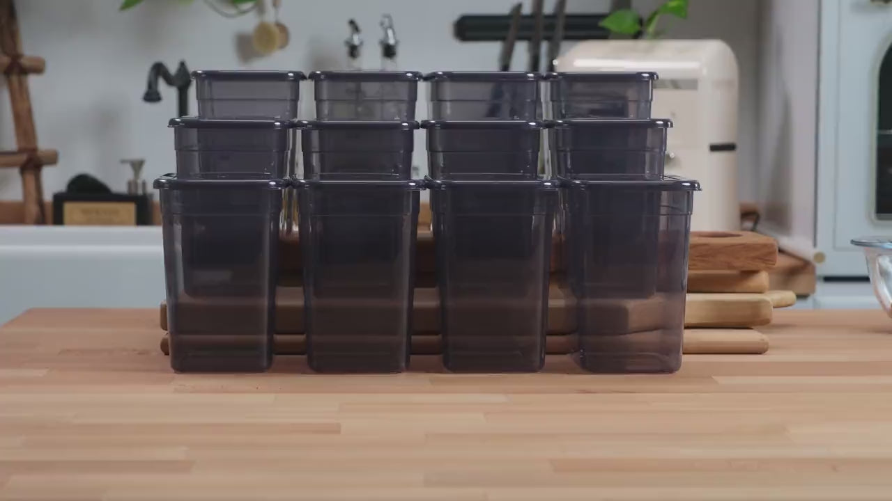 12 Adet Jumbo Boy Dikdörtgen Saklama Kabı 2000 Ml Antrasit